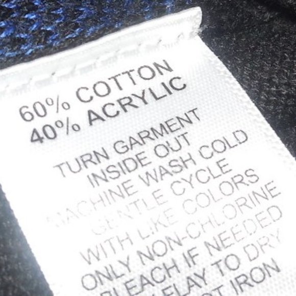 Pullover Sweater NEW Black Blue Ornamental Knit Top Long Sleeve - Picture 7 of 11